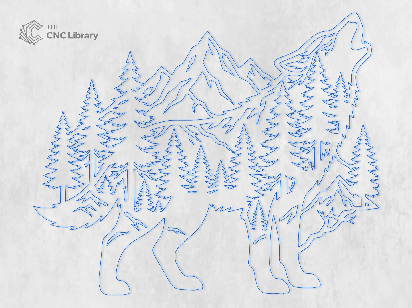 Howling Wolf Forest Scene CNC Router & Laser Cut File | Wildlife Metal Wall Art SVG, DXF - Image 2