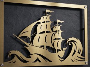 Majestic Sailing Ship CNC Router & Laser Cut File | Nautical Metal Wall Art SVG, DXF