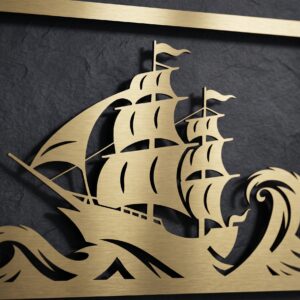Majestic Sailing Ship CNC Router & Laser Cut File | Nautical Metal Wall Art SVG, DXF