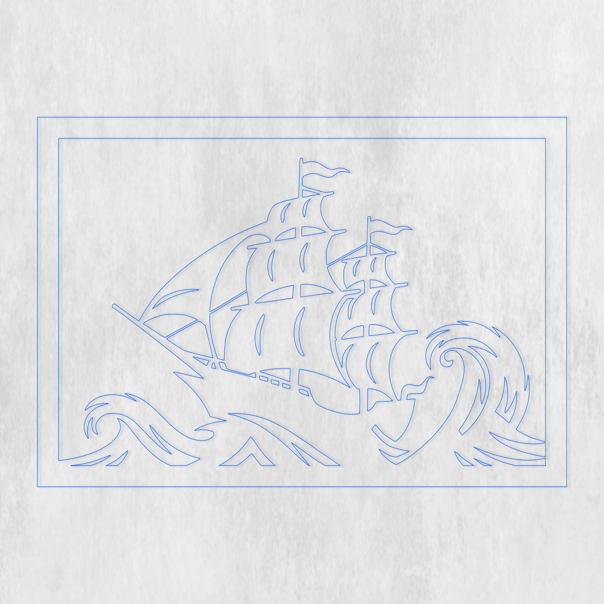 Majestic Sailing Ship CNC Router & Laser Cut File | Nautical Metal Wall Art SVG, DXF - Image 2