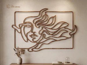 Minimalist Woman Face Line Art CNC File | Abstract Modern Wall Decor SVG, DXF