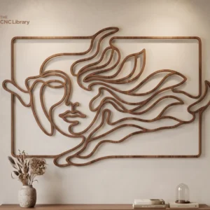 Minimalist Woman Face Line Art CNC File | Abstract Modern Wall Decor SVG, DXF