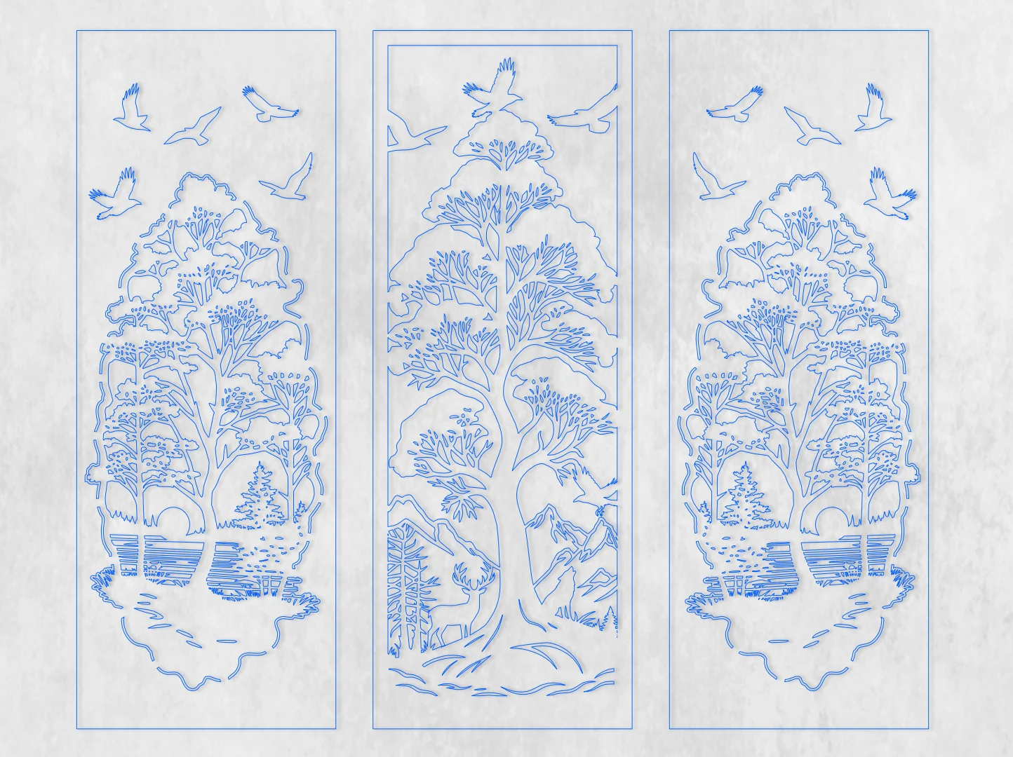 Panel Forest & Wildlife Gate CNC File | Metal Privacy Screen SVG, DXF - Image 2