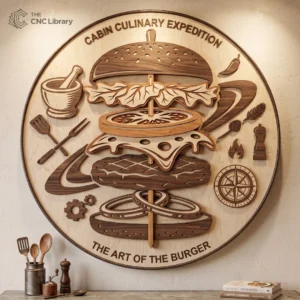 exploded burger cnc file