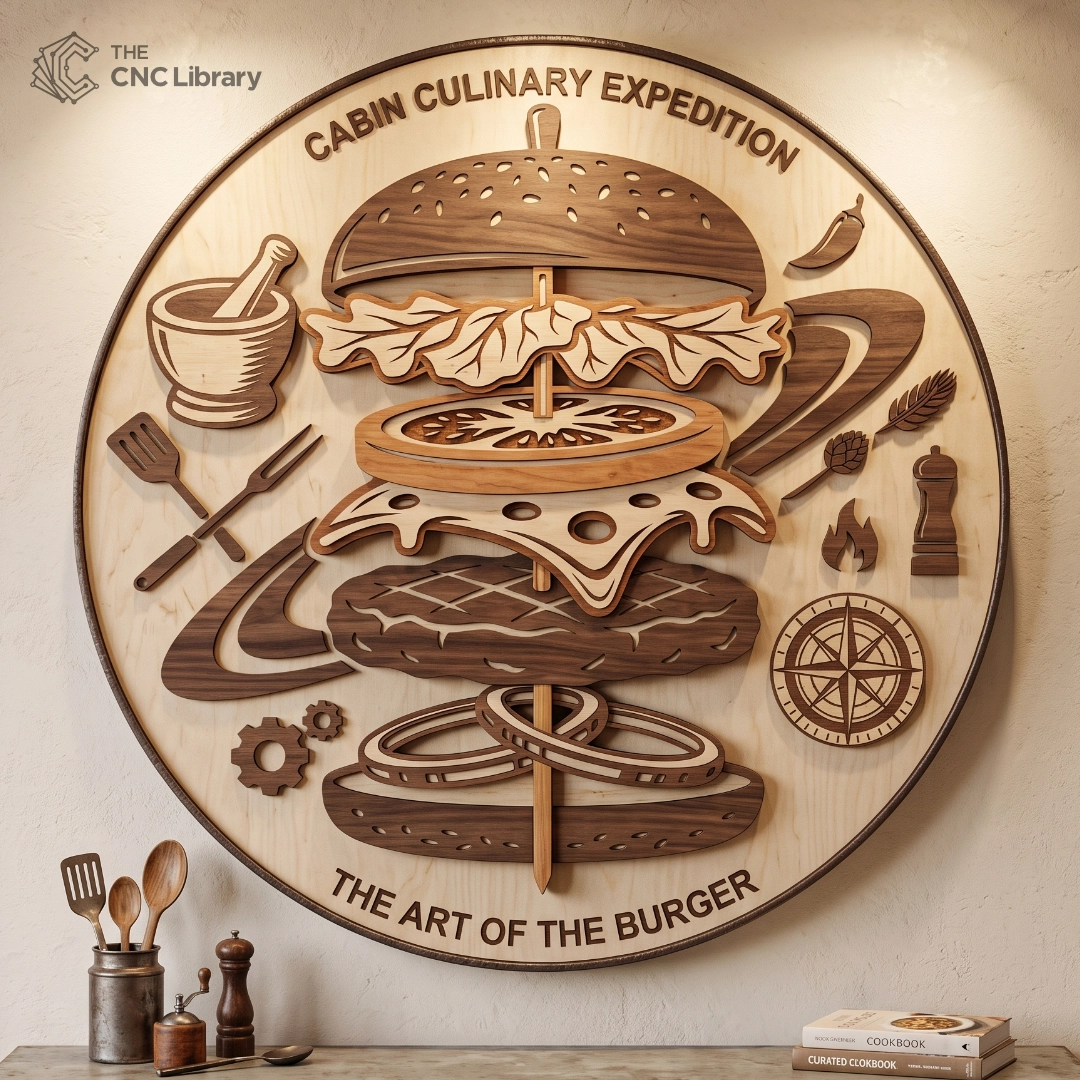 exploded burger cnc file