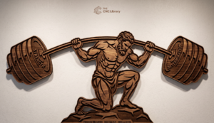 Atlas Greek God Weightlifting Barbell Gym Wood Wall Art CNC & Laser Cut File