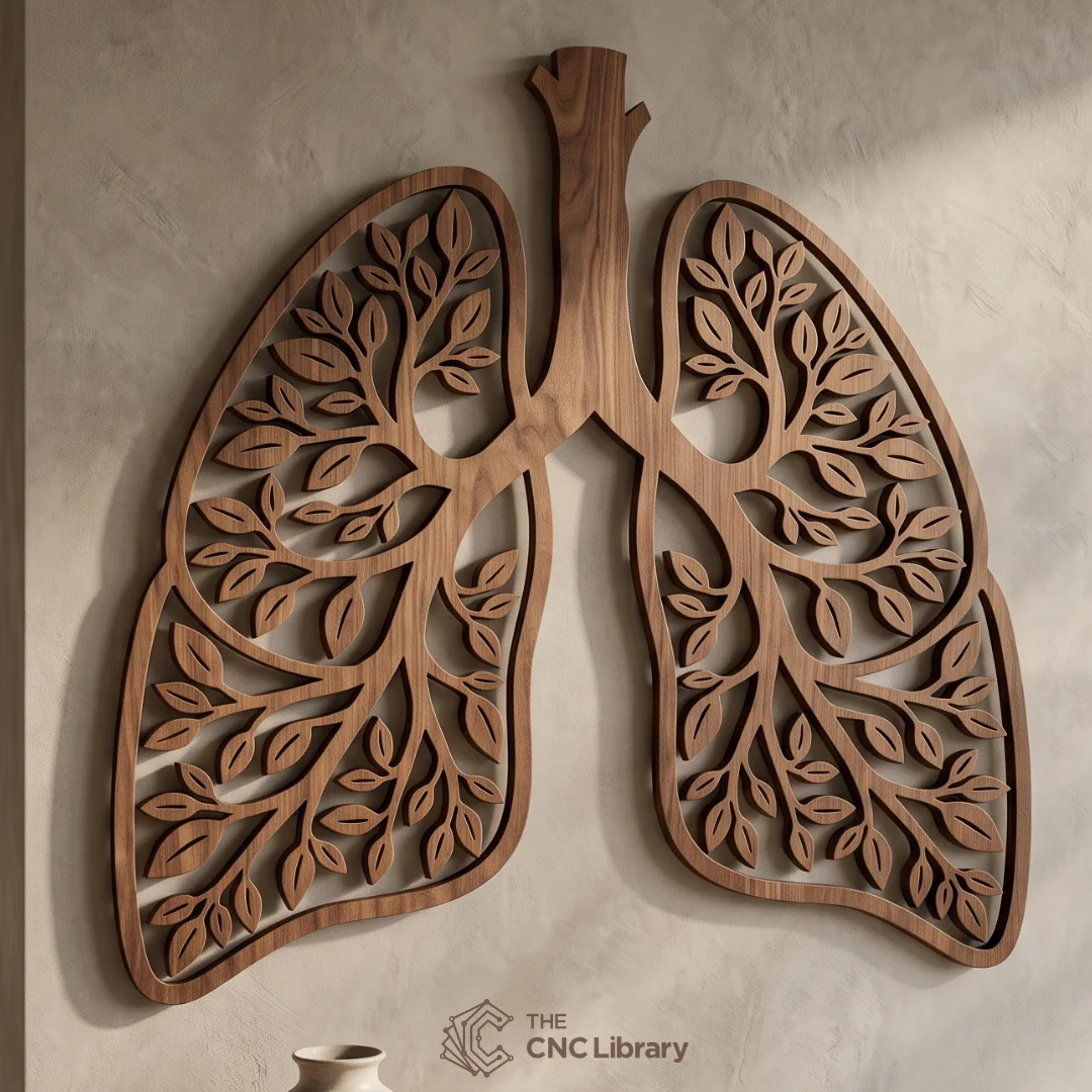 Botanical Anatomical Lungs Wall Art - Tree of Life Breath Laser Cut File - Image 2