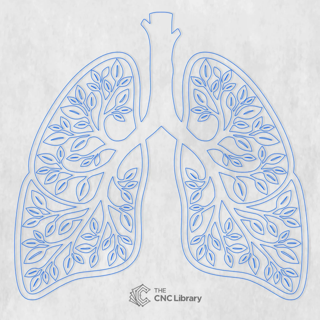 Botanical Anatomical Lungs Wall Art - Tree of Life Breath Laser Cut File - Image 3