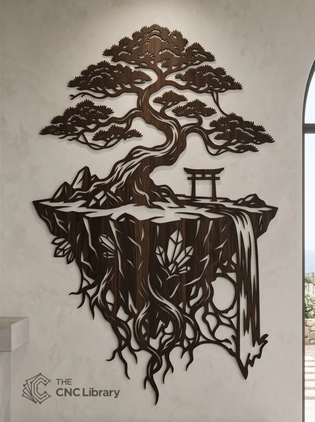 Floating Island Bonsai & Torii Gate Wall Art CNC Vector Bundle