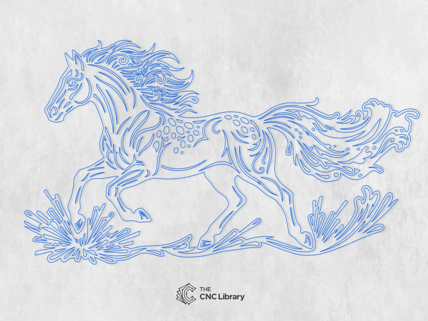 Majestic Galloping Horse CNC Cut File | Running Stallion Wall Art SVG, DXF - Image 2