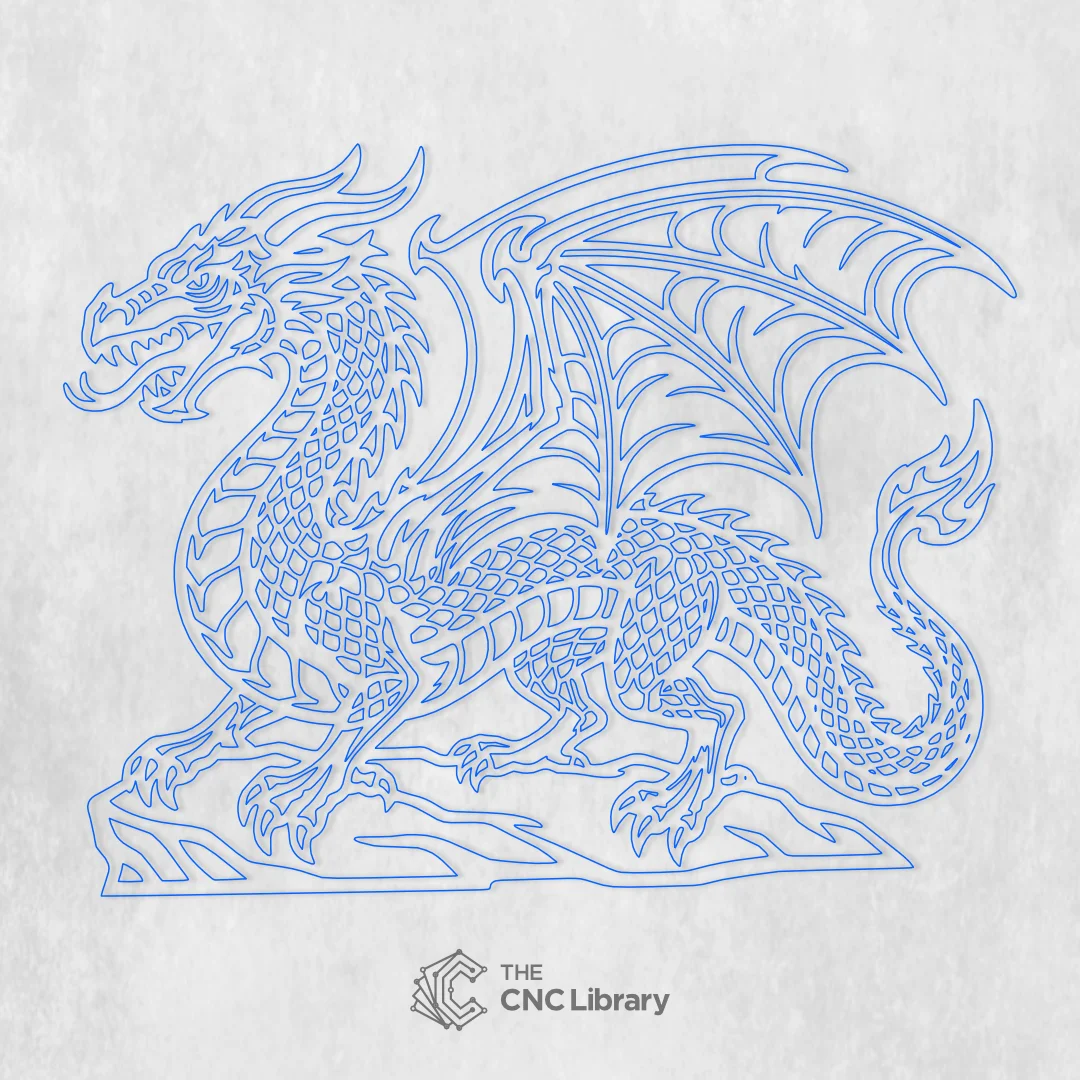 Medieval Dragon Wall Art CNC Vector Bundle – Circular Emblem & Silhouette Cutout Files - Image 3