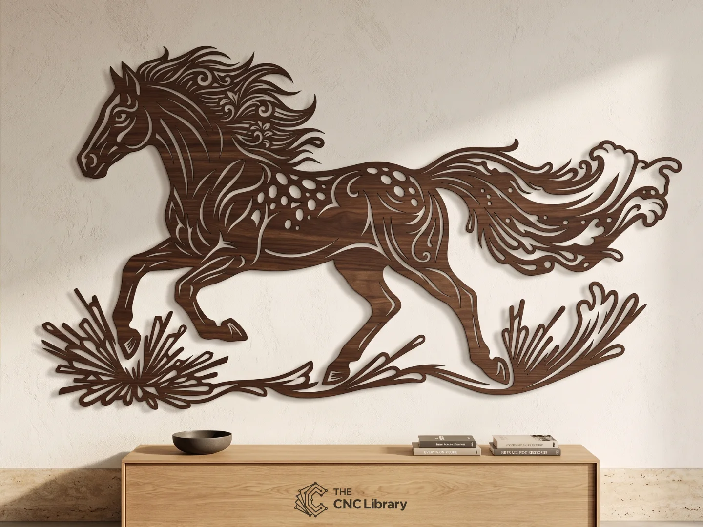 Majestic Galloping Horse CNC Cut File | Running Stallion Wall Art SVG, DXF - Image 3