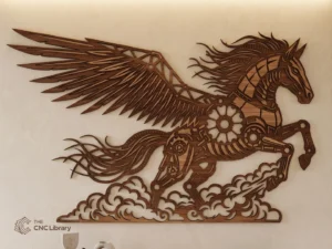 Steampunk Pegasus Mechanical Winged Horse Wall Art - Industrial Laser Cut File