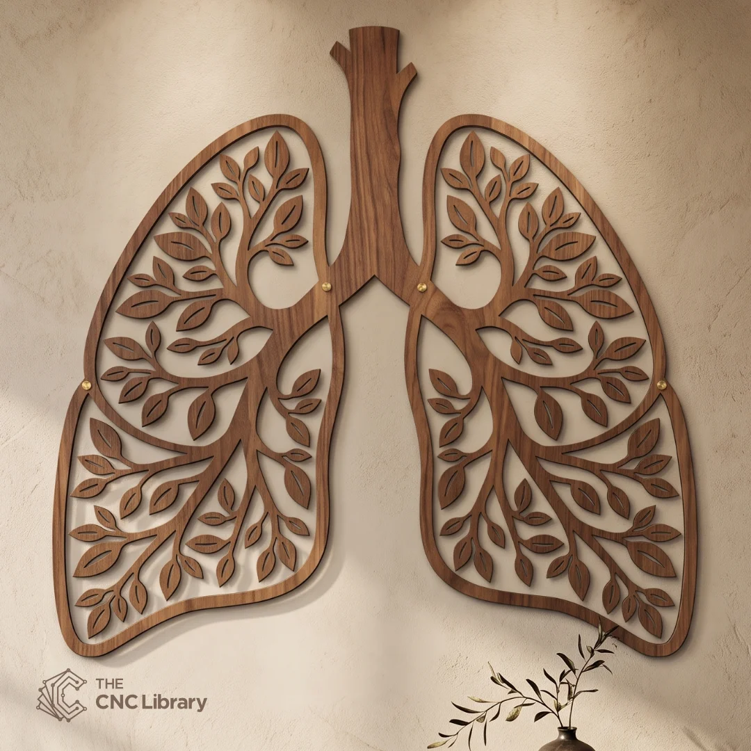 Botanical Anatomical Lungs Wall Art - Tree of Life Breath Laser Cut File