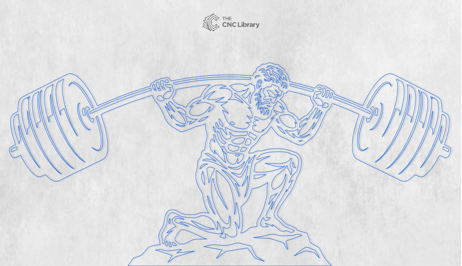 Atlas Greek God Weightlifting Barbell Gym Wood Wall Art CNC & Laser Cut File - Image 2