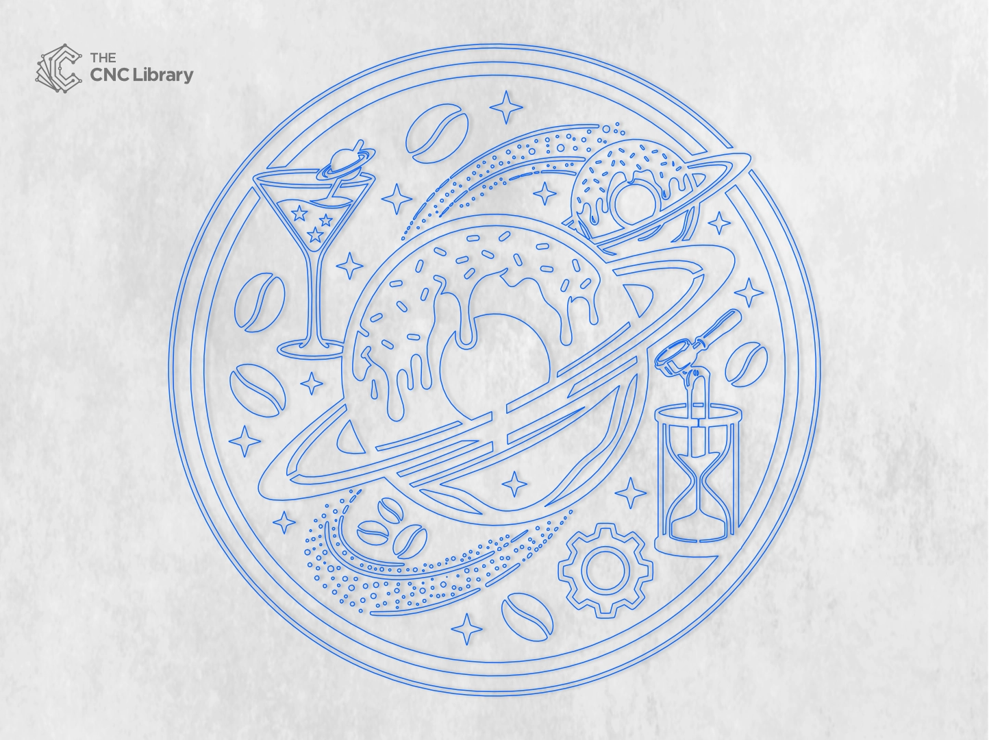 Ultimate 3D Circular Cosmic Coffee Medallion CNC & Laser Cut File - Image 3