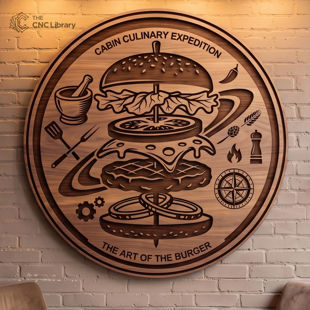 exploded burger cnc file