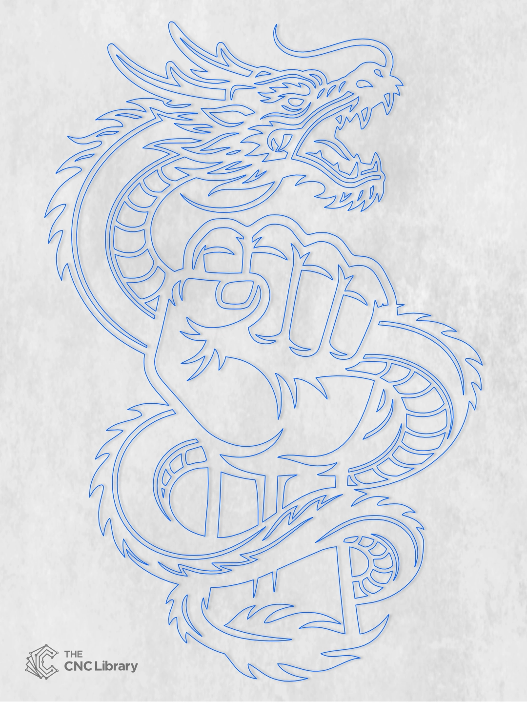 3D Dragon Power Fist Fire Wood Wall Art CNC & Laser Cut File - Image 3