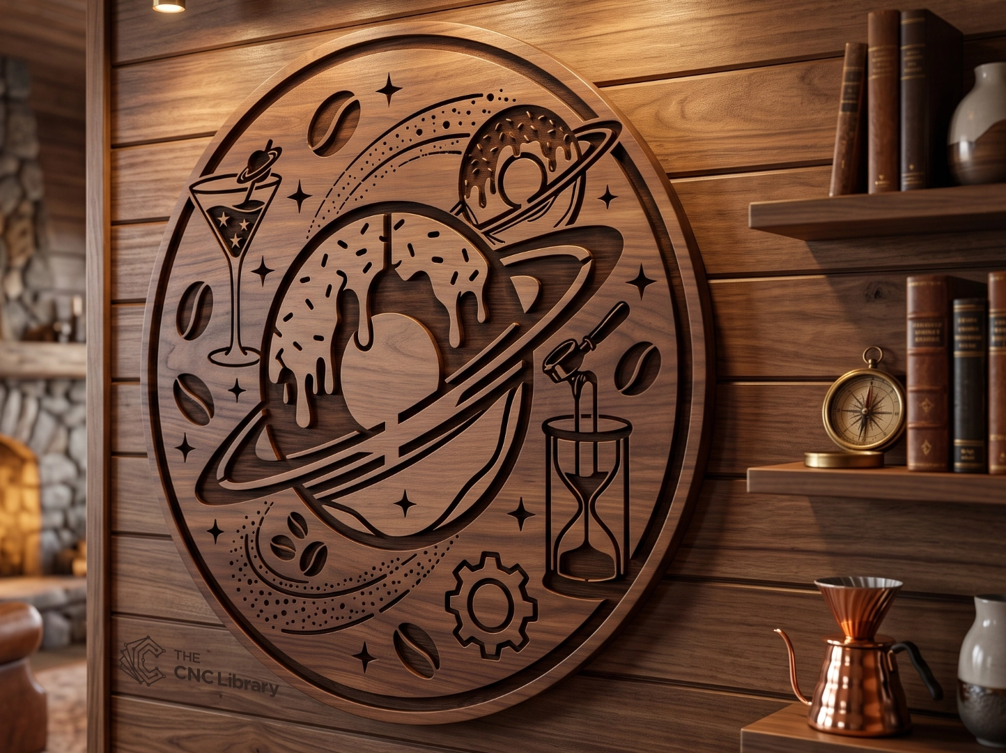 Ultimate 3D Circular Cosmic Coffee Medallion CNC & Laser Cut File - Image 2