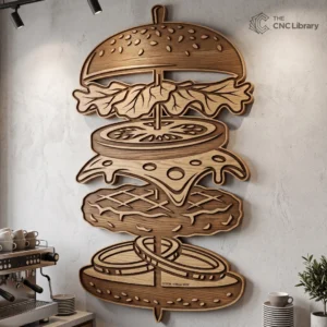 vertical exploded burger cnc file