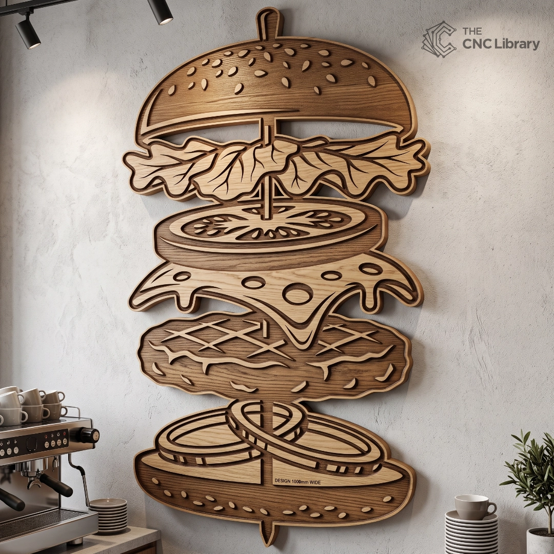 vertical exploded burger cnc file
