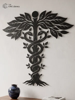 botanical caduceus cnc file