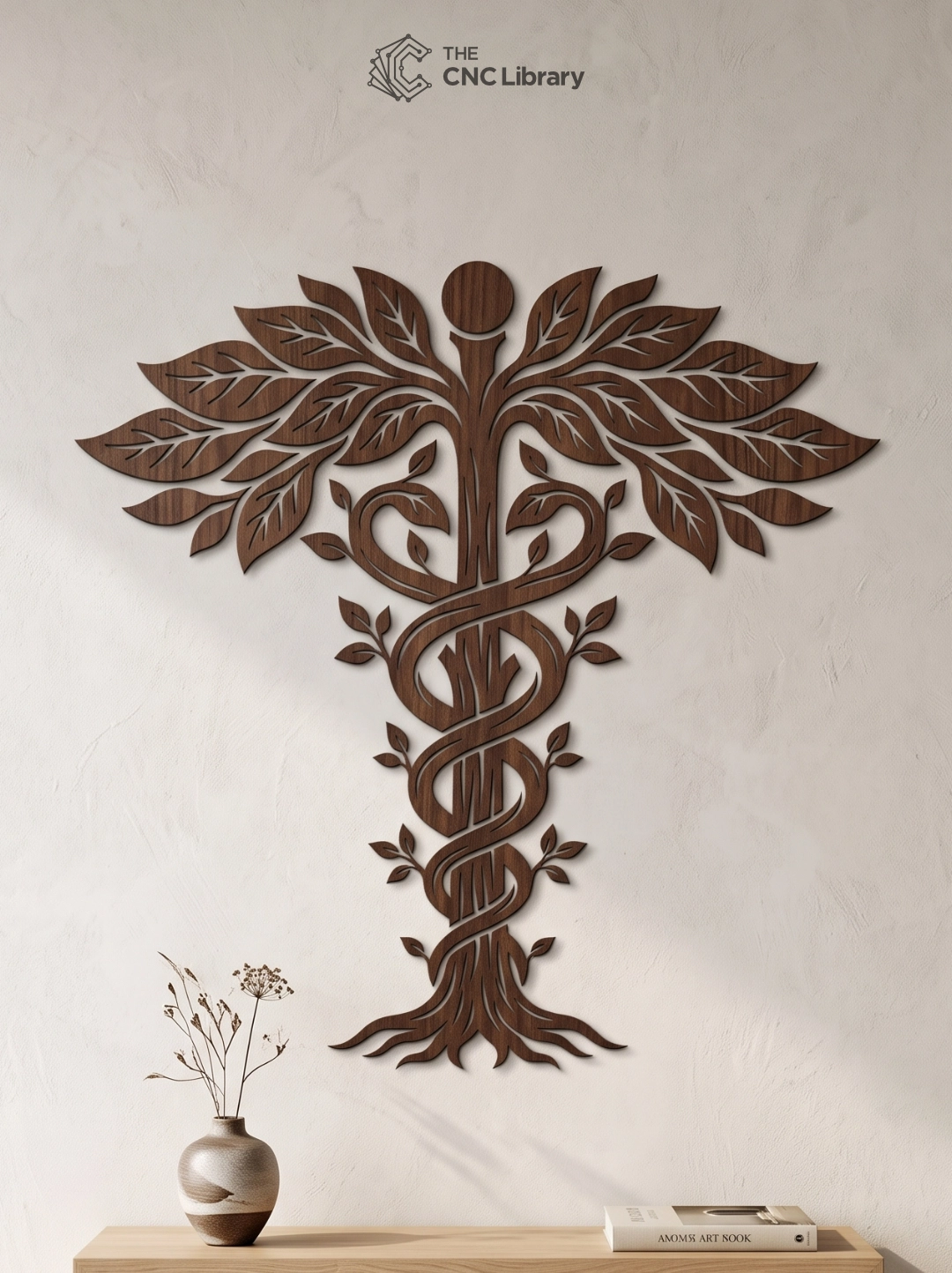 botanical caduceus cnc file