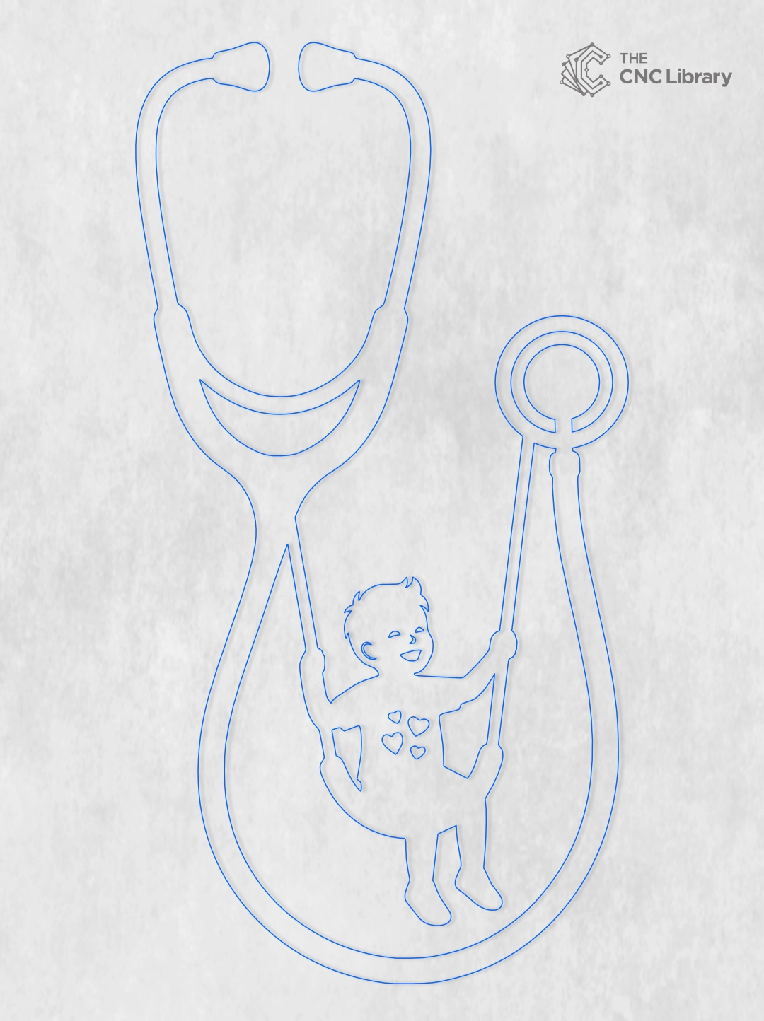 3D Pediatric Stethoscope Child Swing Wall Decor CNC & Laser Cut File - Image 2