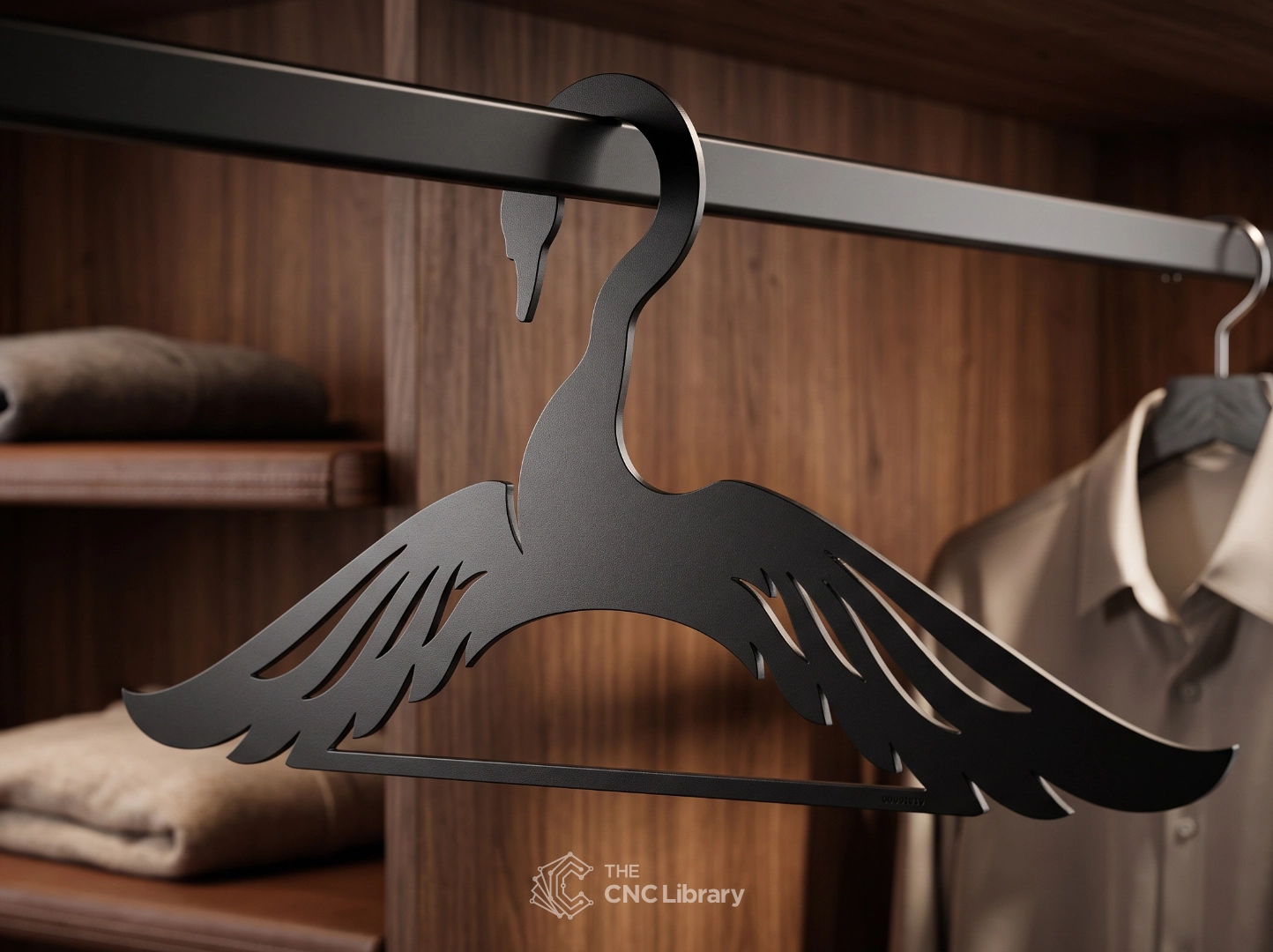 swan clothes hanger cnc file