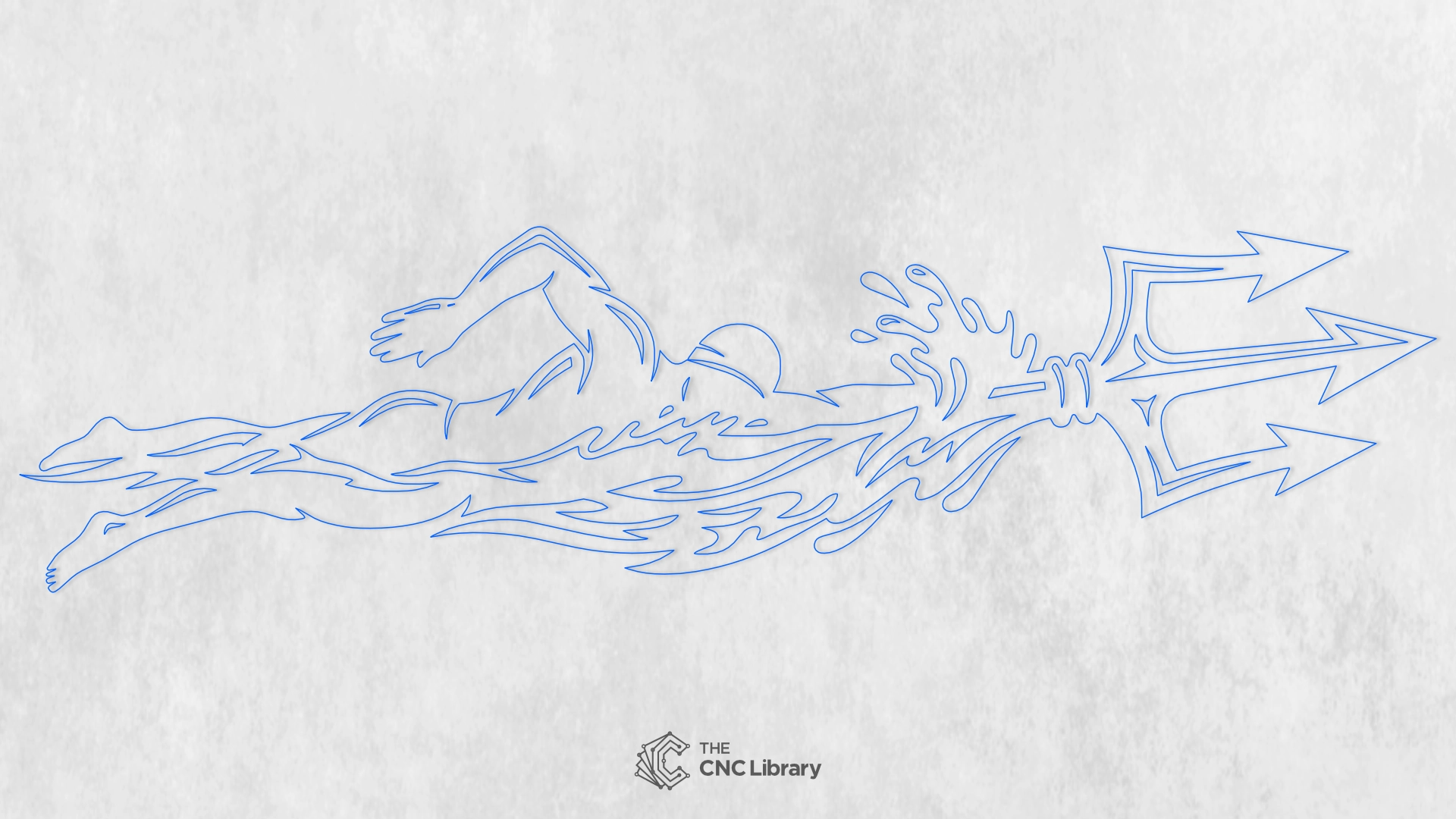 swimmer poseidon trident cnc file